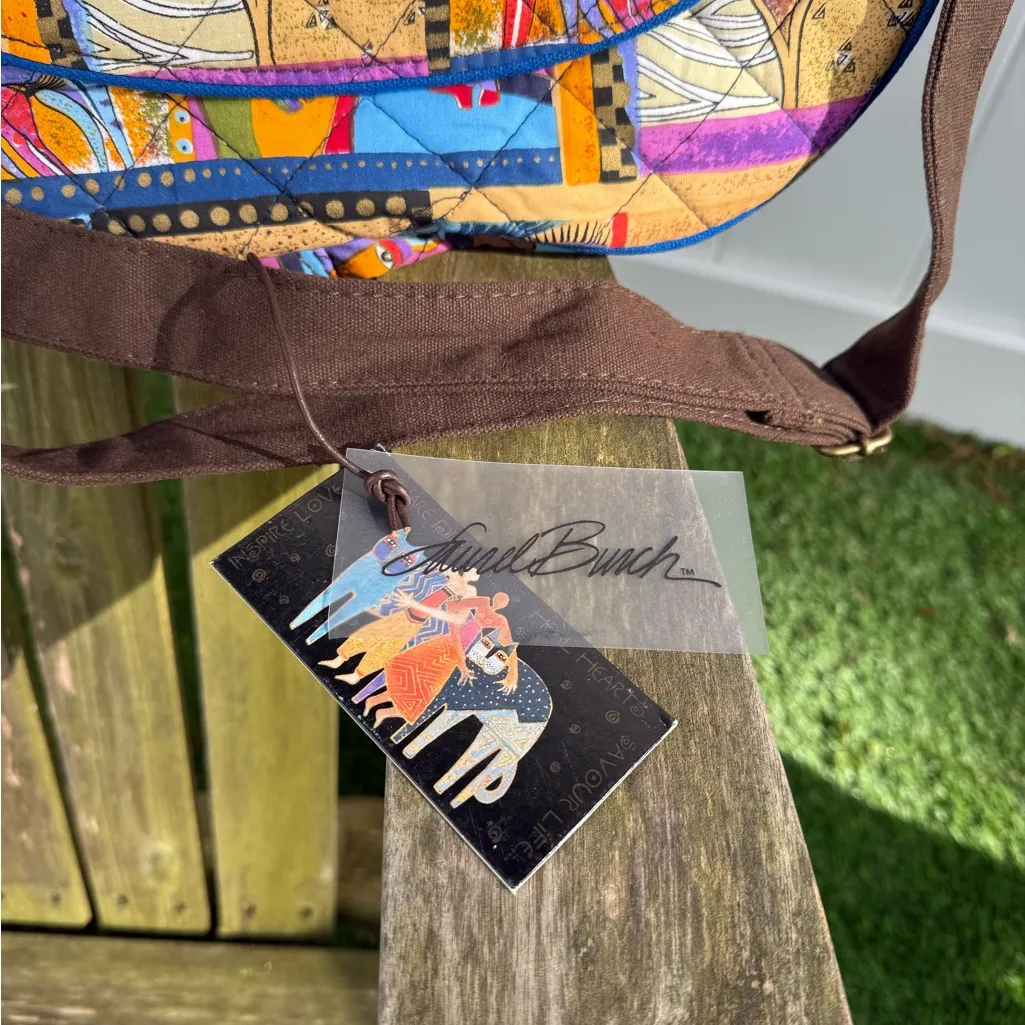 VTG Laurel Burch Love Horses Quilted Medium‎ Handbag Crossbody Bag NWT T Brown - Image 2