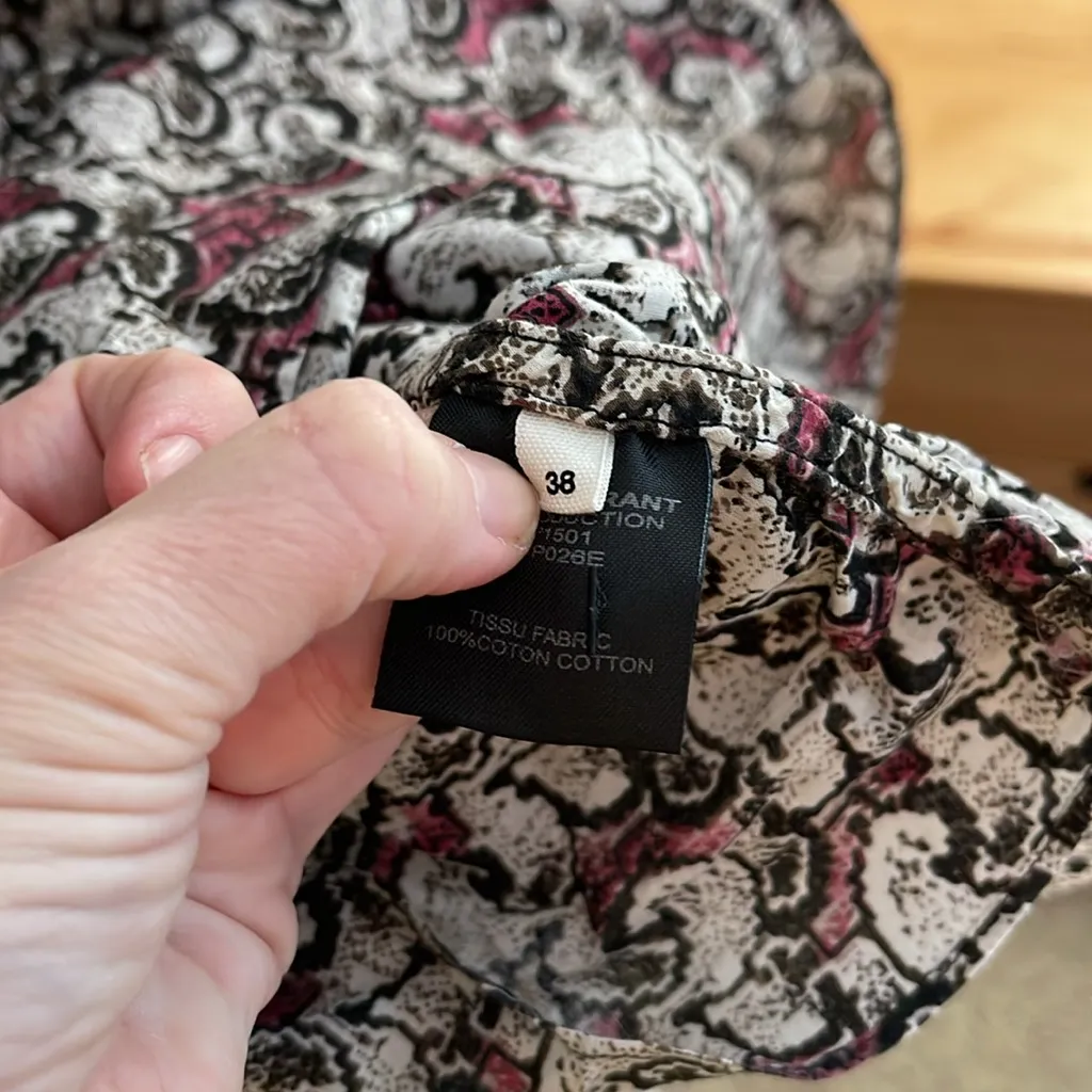 Isabel Marant Etoile Lilia One‎ Shoulder Ruffle Puff Sleeve Ruched Mini Dress 38 - Image 8