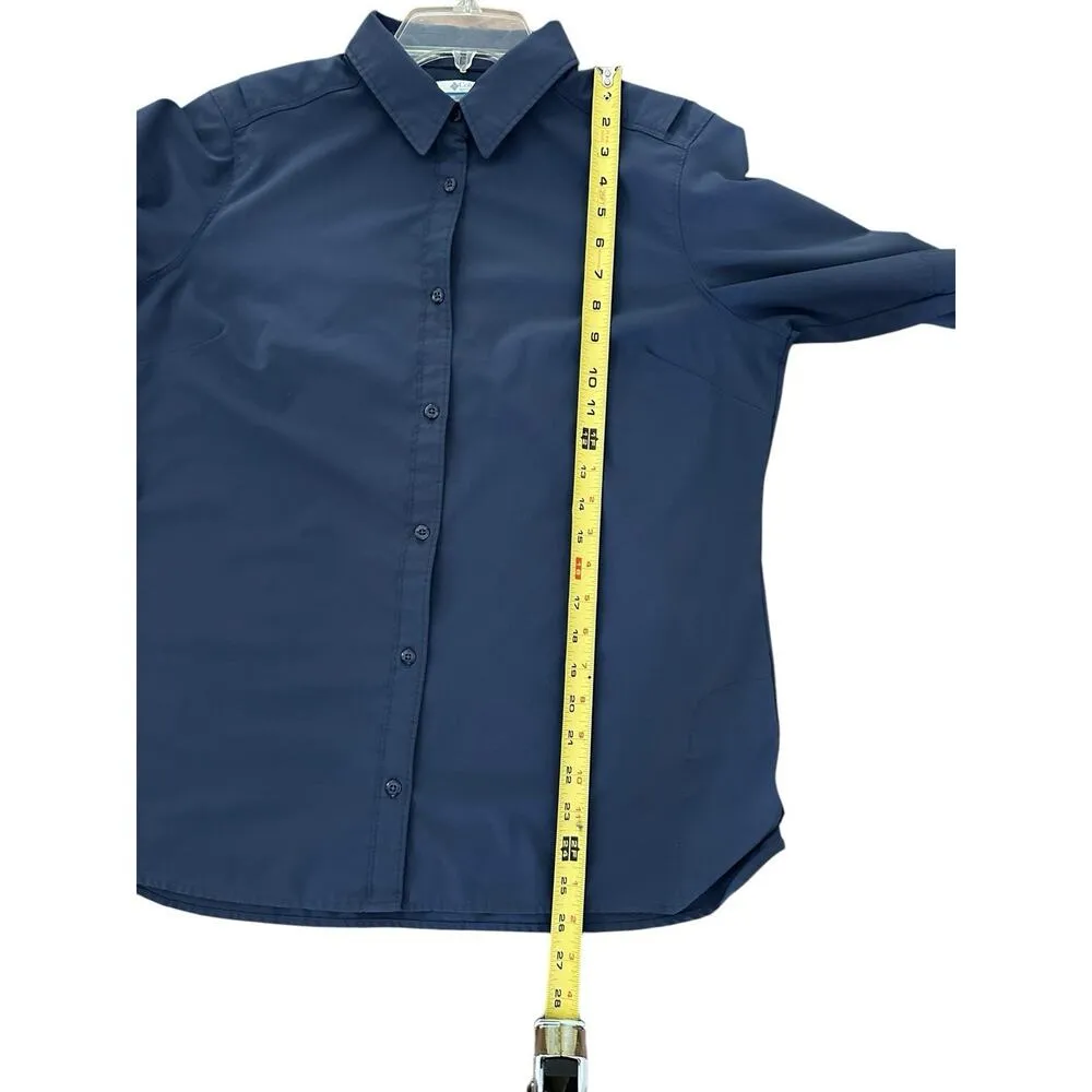 Columbia Women Outdoor Hiking Button Shirt Top Size Large Blue - Image 4