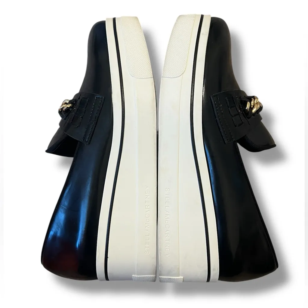 Stella McCartney Black Binx Chain Platform Loafers - Image 6