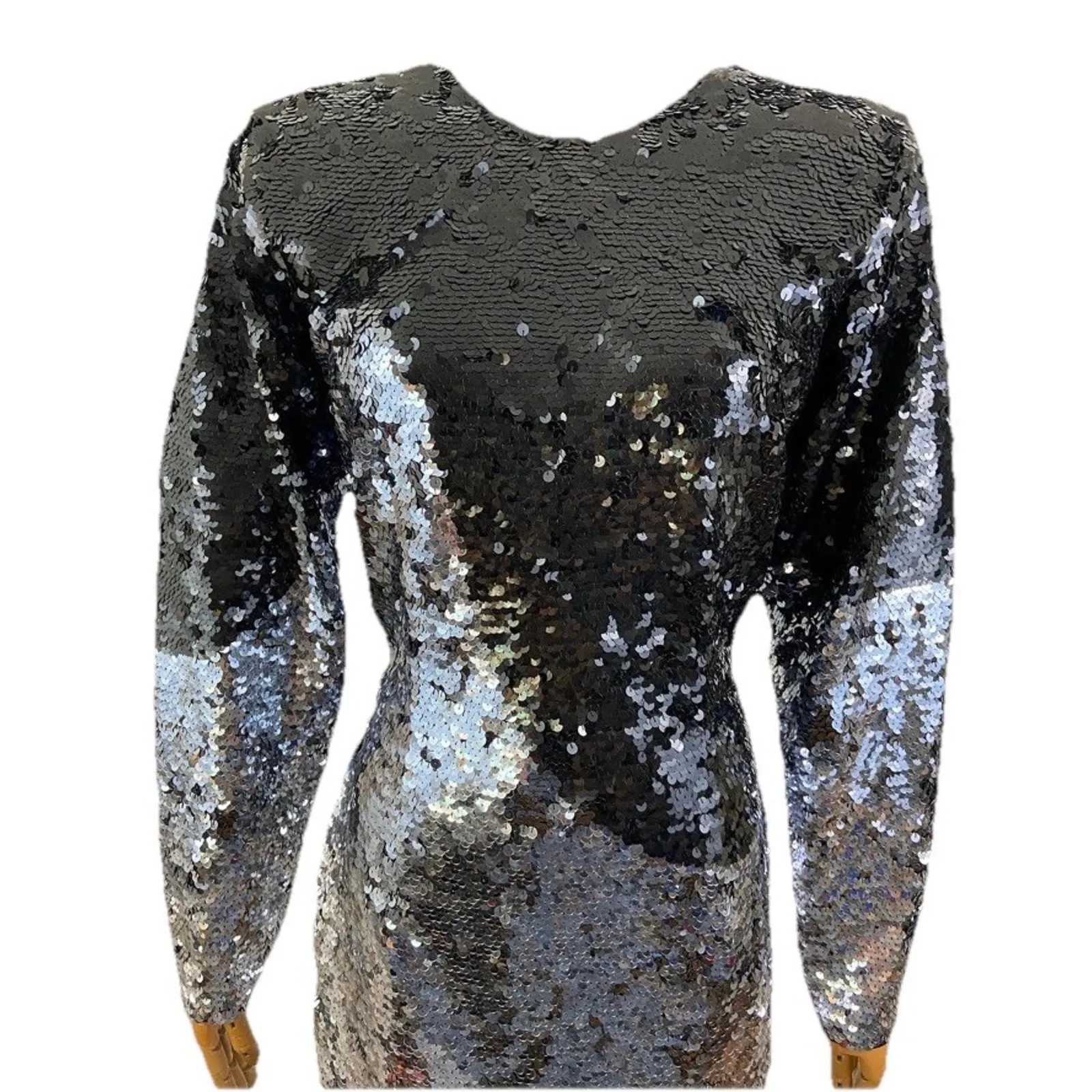 Olegcassini Size6 80s Intricate Beaded MIDI Gala Evening Cocktail Dress Y2K Black Size 6 - Image 3