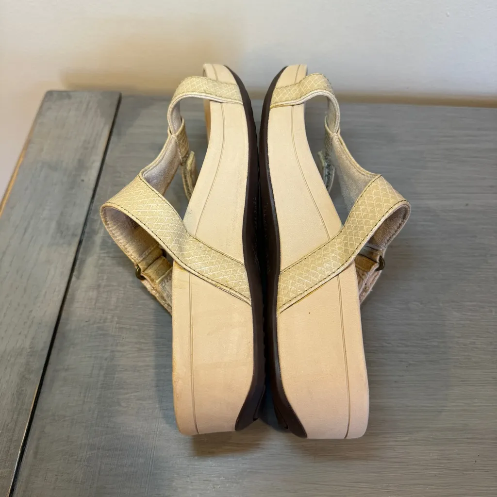 Vionic Ellie‎ Sandal Sz 8 Tan Comfort Slip On Slide Platform Wedges Orthotic - Image 4