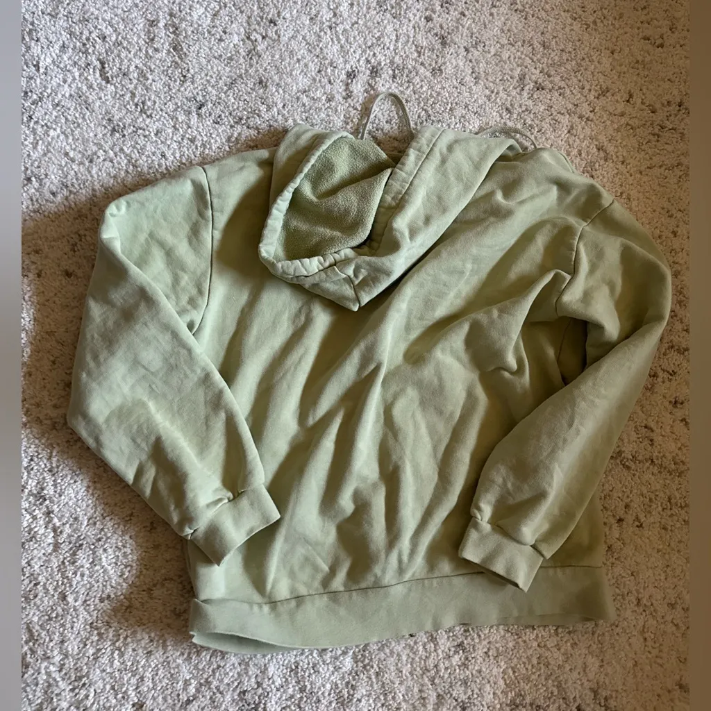 Reformation Limon Paige Full Zip Up Hoodie Sz Small Light Green Pistachio - Image 7