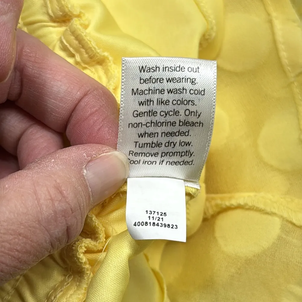 LC Lauren Conrad NWT Yellow Hello Sun Smocked Peplum Long Sleeve Blouse Size XS - Image 11