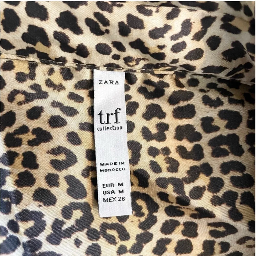 Zara TRF Leopard Animal Print Long Shirt Tunic Satin Mini Dress - Blogger Medium - Image 8