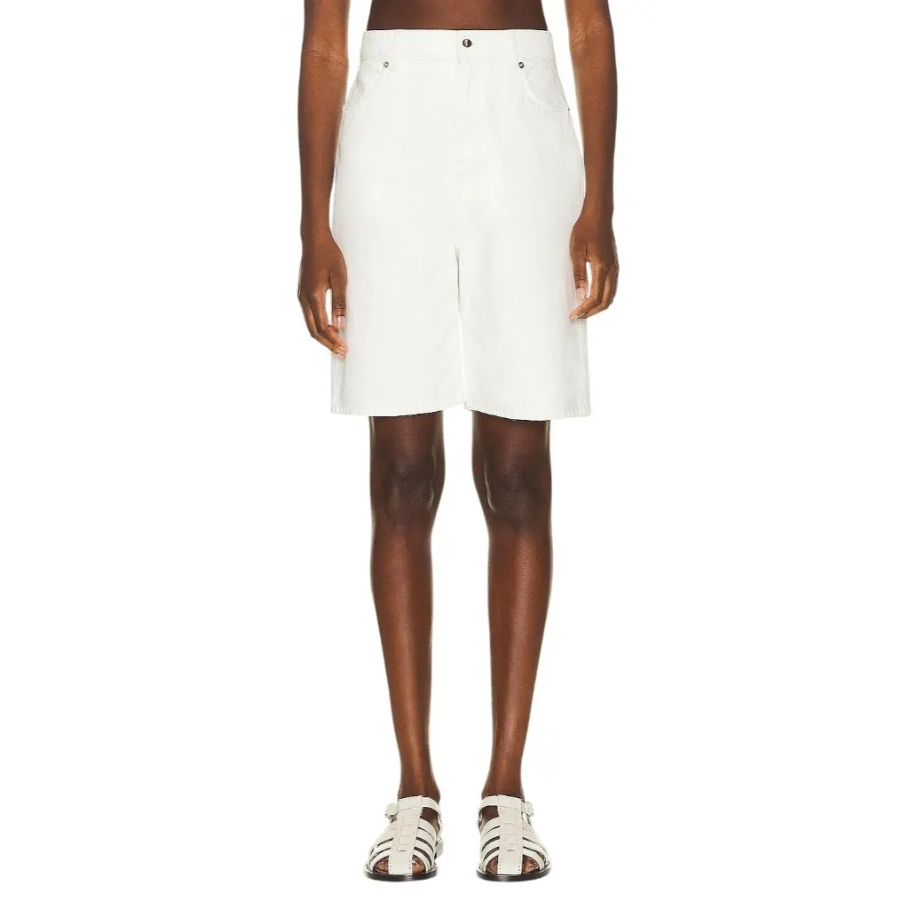 Loulou Studio Isu Shorts in Ivory 25 New Womens Bermuda Long Knee White - Image 5