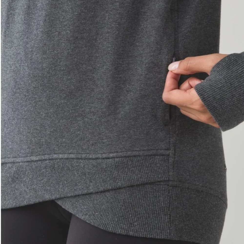 Lululemon On The Double Pullover Grey Cowl-neck Long Sleeve Top Size 4 - Image 2