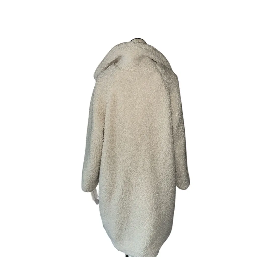 NWT BCBGeneration Women's Notch-Collar Teddy Coat Cream SZ-1X - Image 9