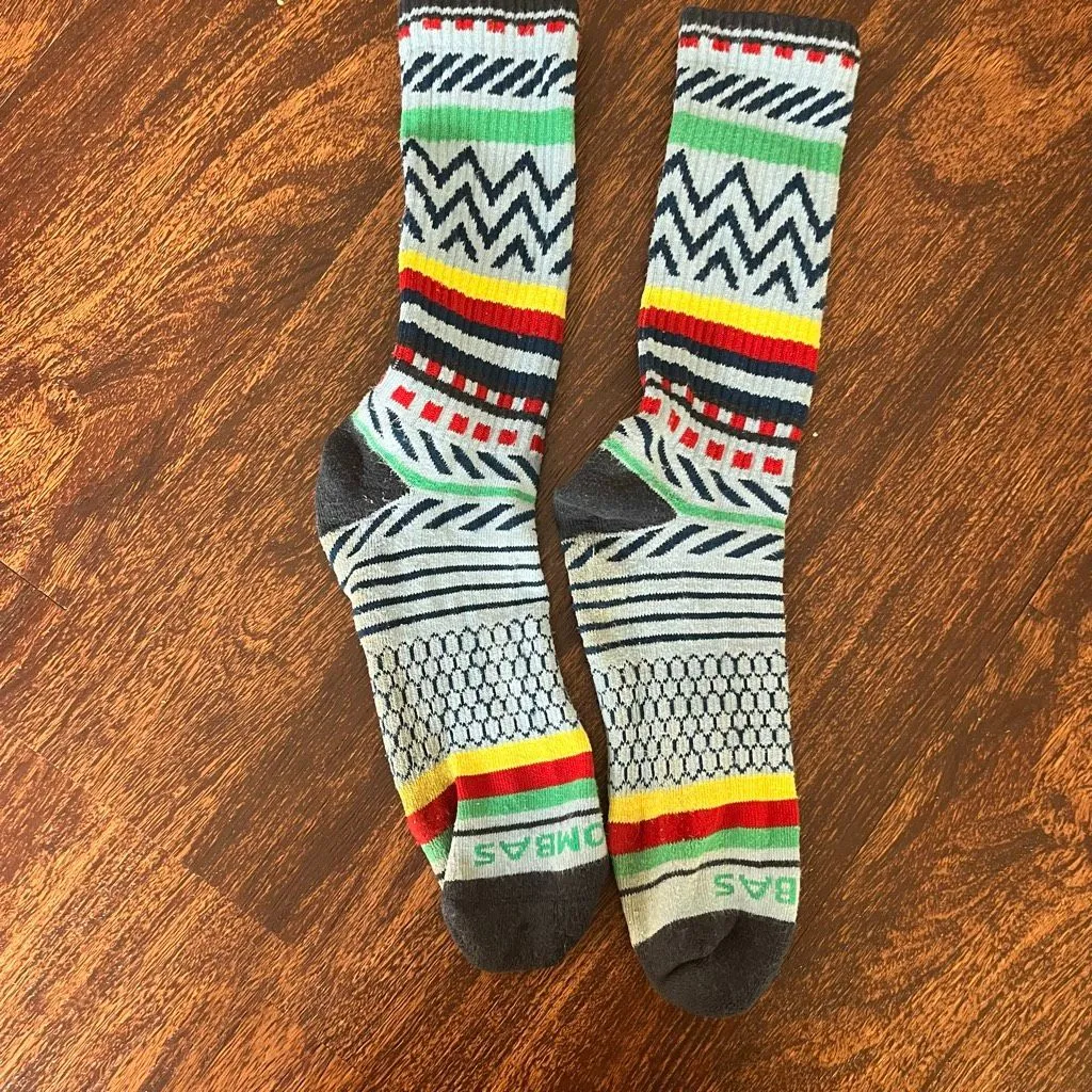 Bombas Calf Socks Geometric Pattern Multicolor Honeycomb Arch Support Size Large - Image 5