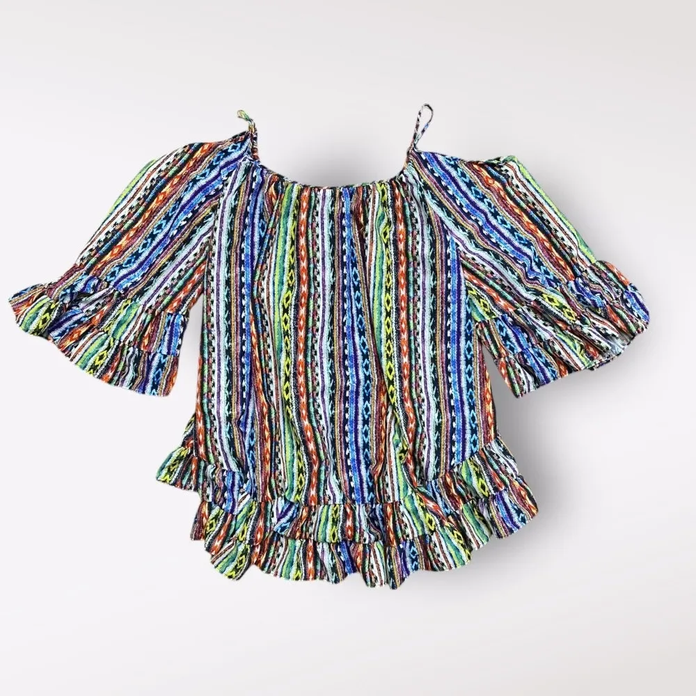 Ale by Alessandra Beach Blanket Cold Shoulder Mini‎ Coverup Size M/L Multicolor - Image 7