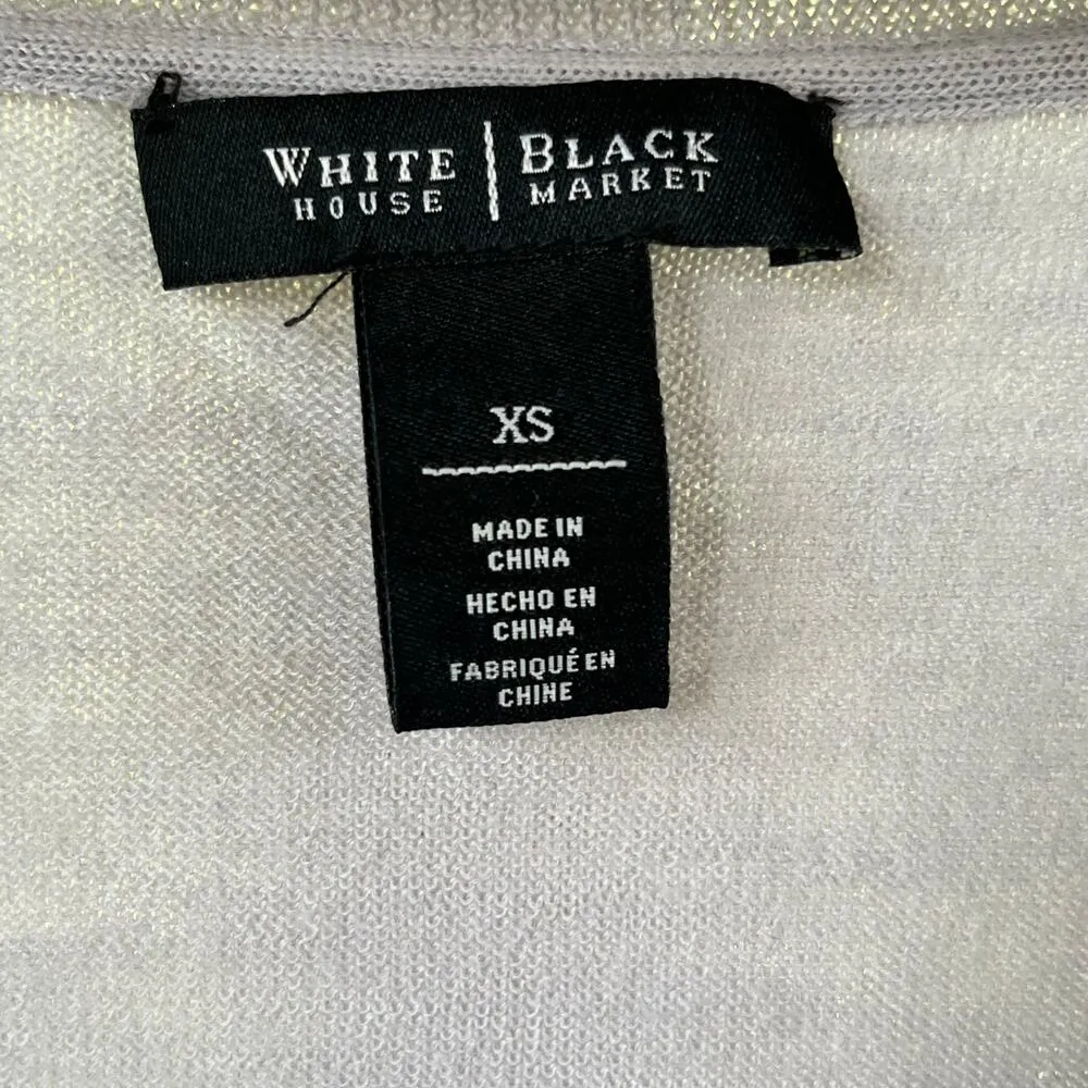 White House Black Market Light Grey Wool Blend Cross Back Sweater Size XS - Image 6