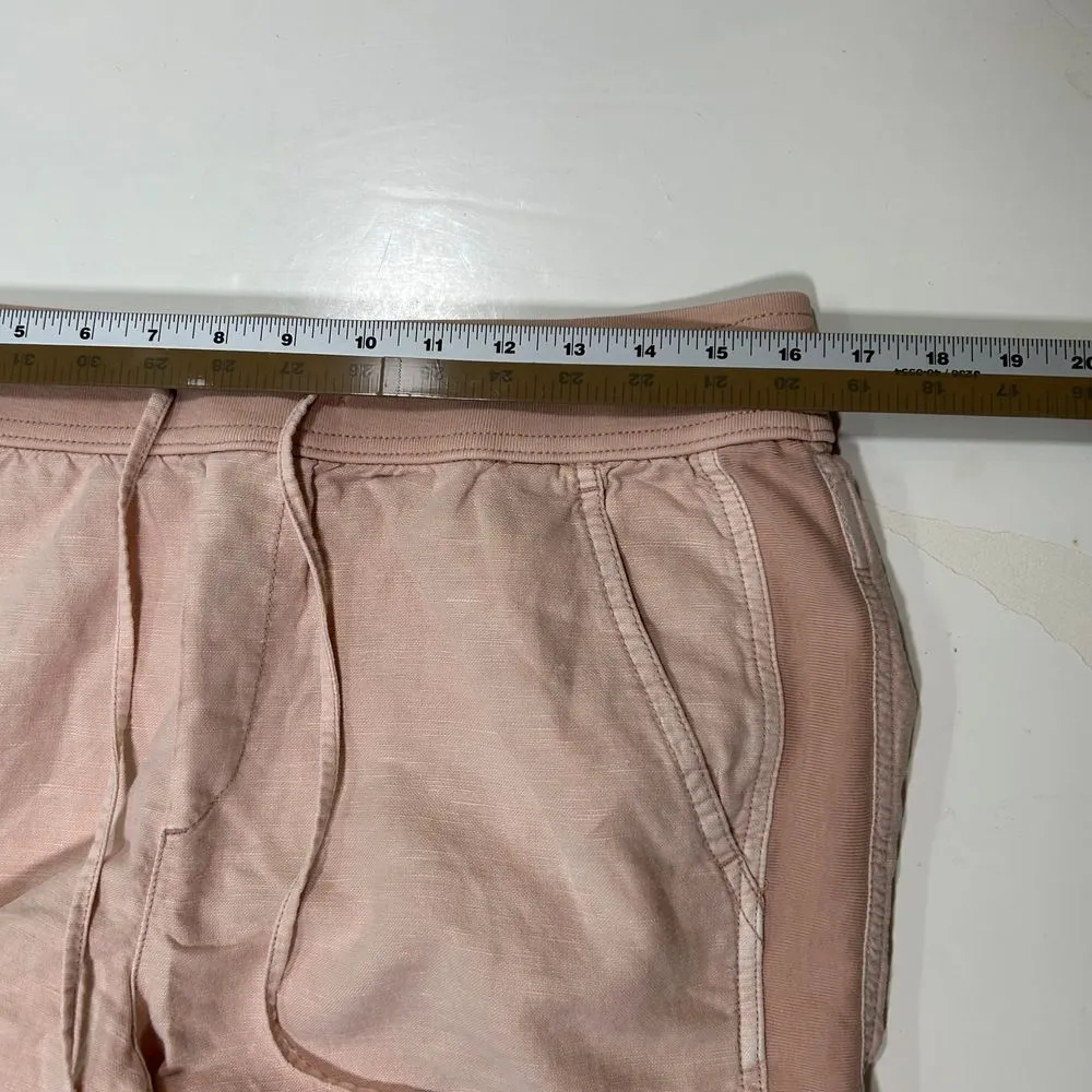 EUC‎ Gap Linen Blend Jogger Sweatpants with Side Panels Beige Womens Medium - Image 8