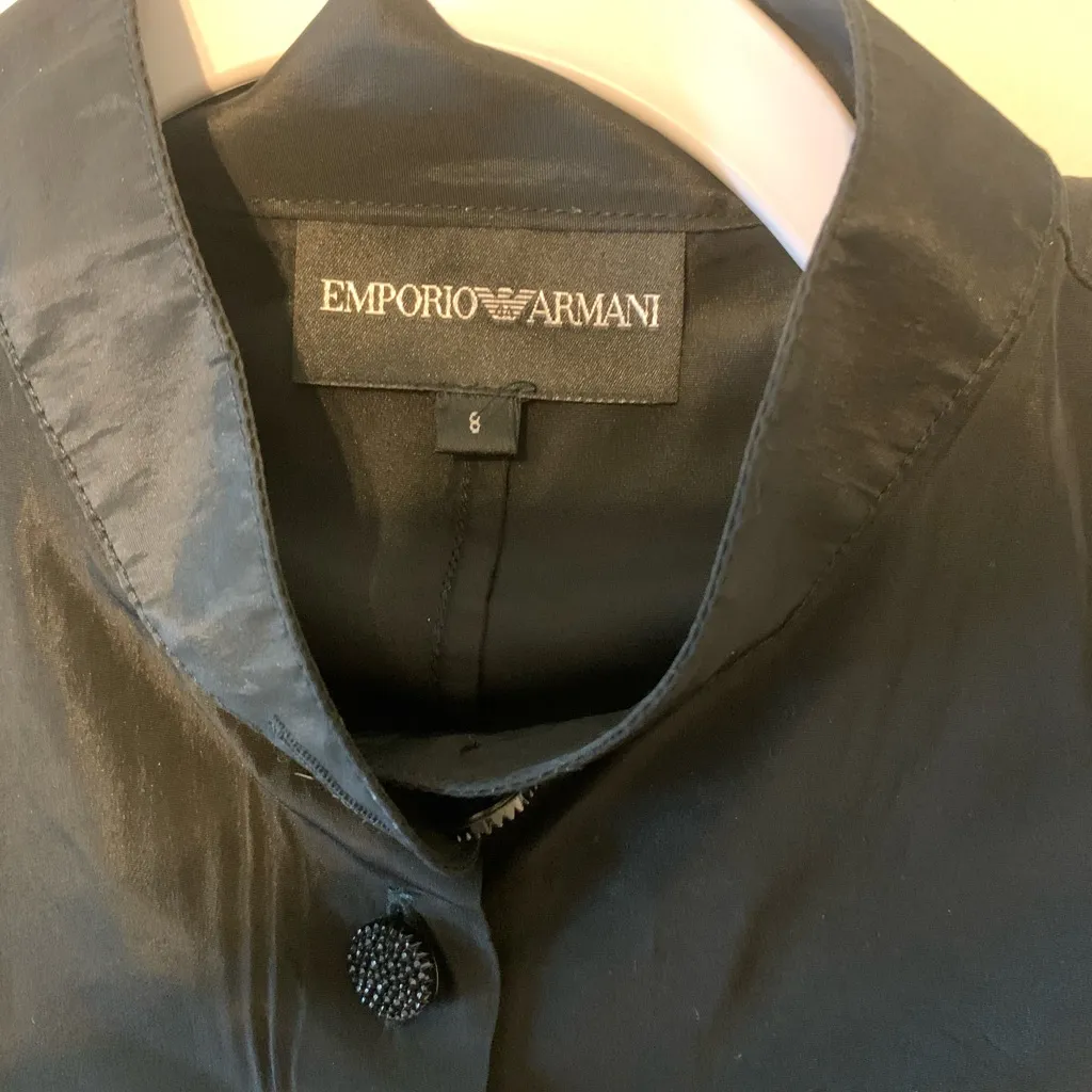 Emporio Armani Charcoal Button-Up‎ Blouse - Image 3