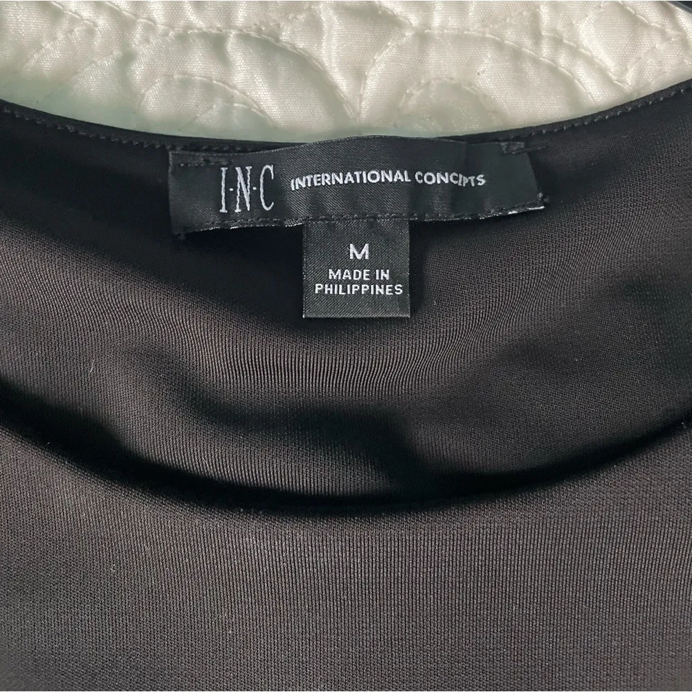 Black Midi Dress Short Sleeve Crew Neck - Image 3