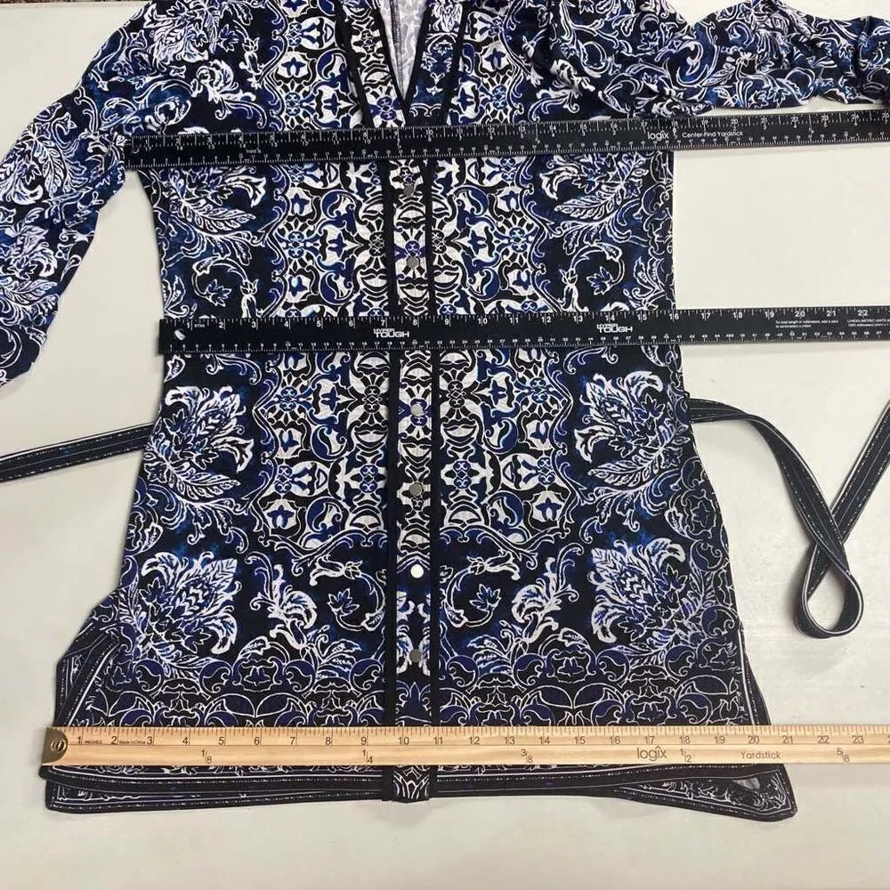 WHITE HOUSE BLACK MARKET Women’s Paisley‎ Tunic Top Dress  With Belt Size Small - Image 3