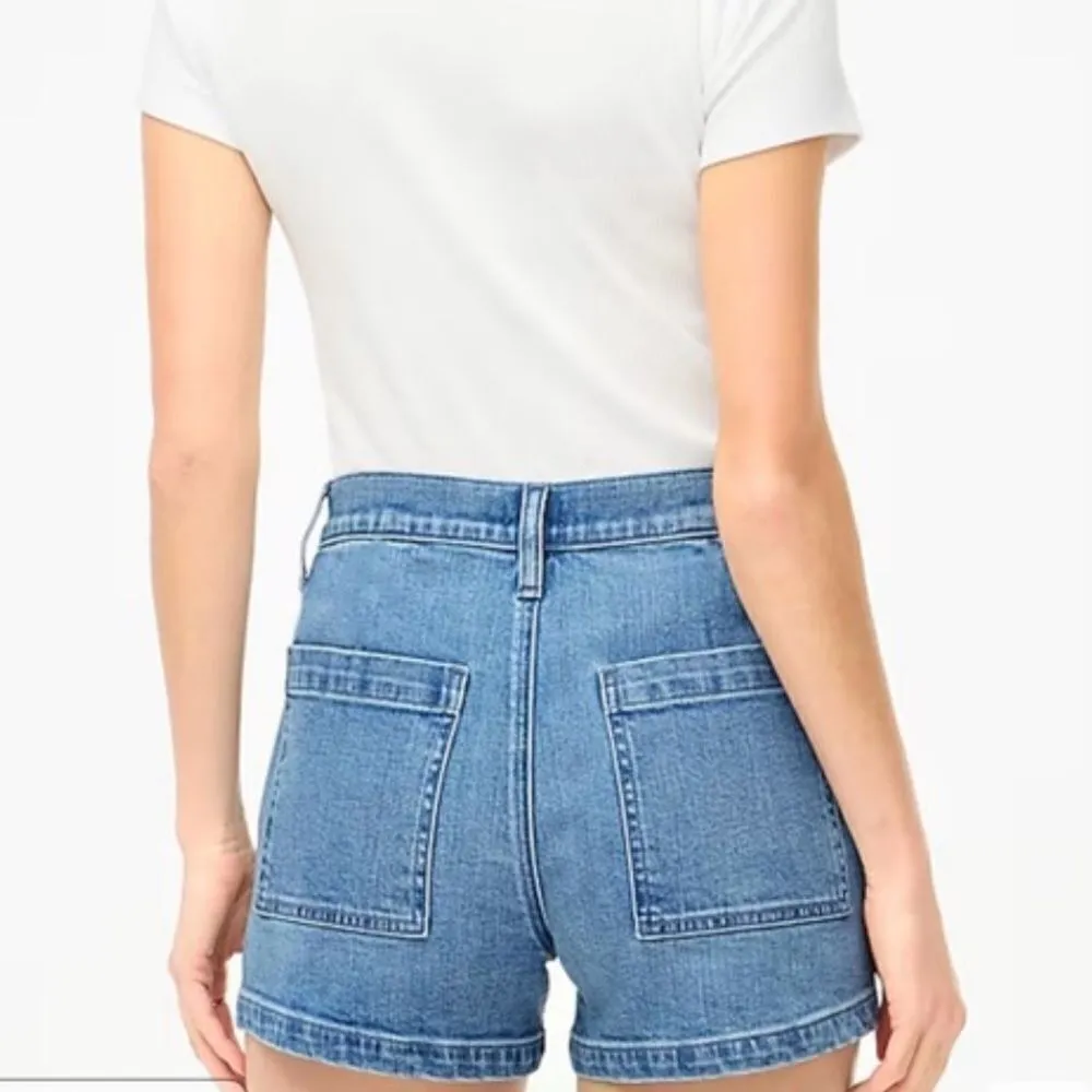 J. Crew Factory Utility Denim Shorts Skyler Wash 27 NWT IN PACKAGE Blue - Image 3