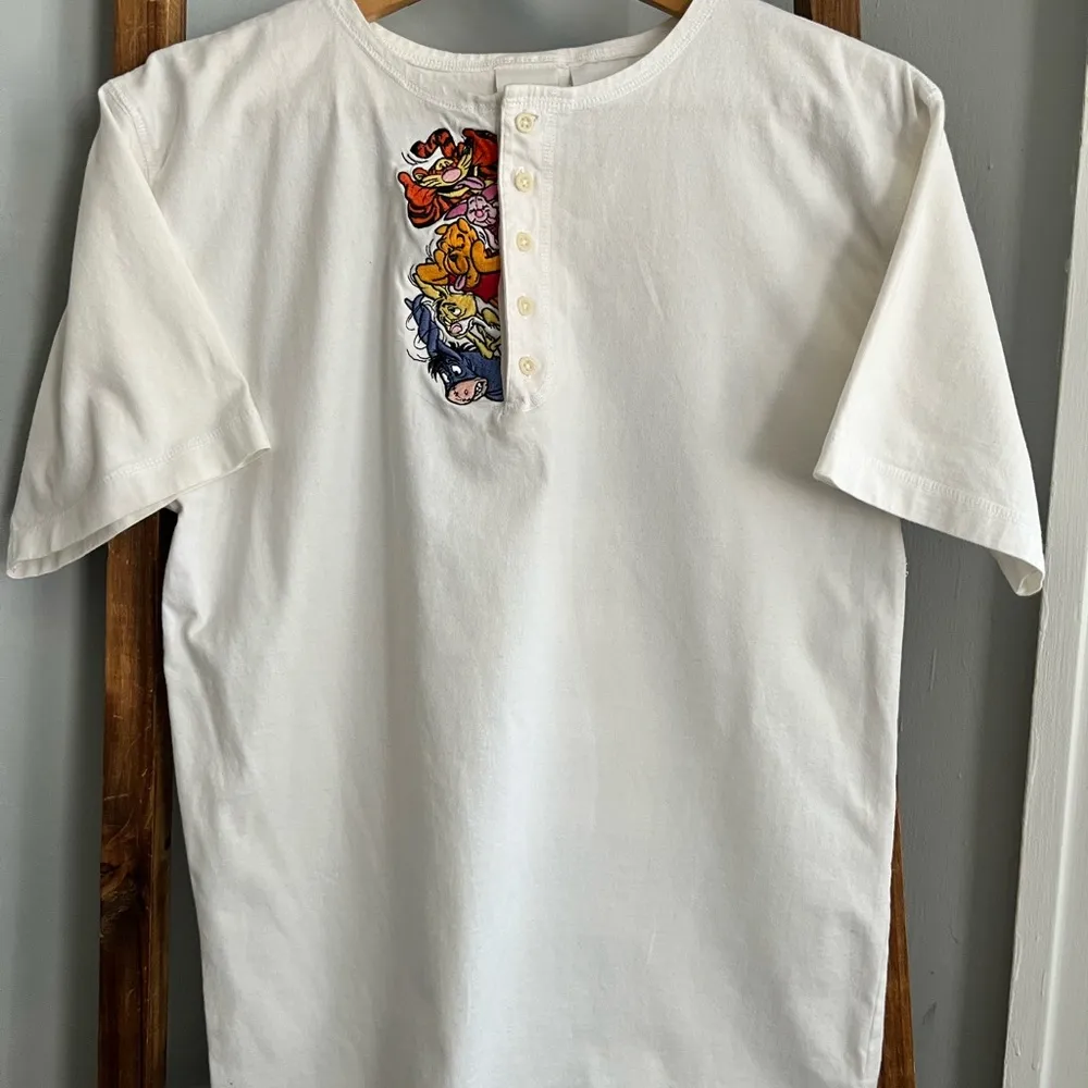 Disney White Winnie the Pooh and Friends Embroidered short sleeve top. - Image 2