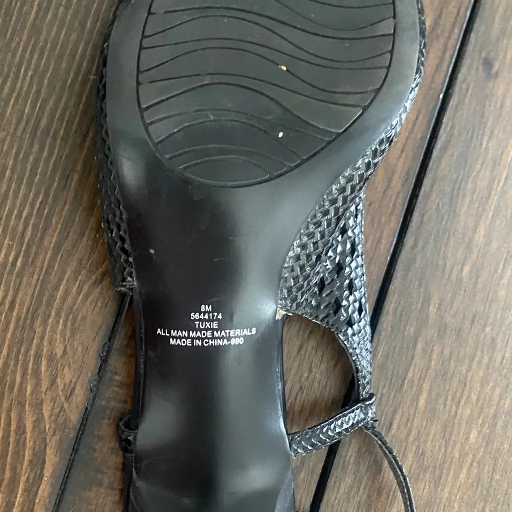 Impo Black Textured Slingback Heels - Image 5