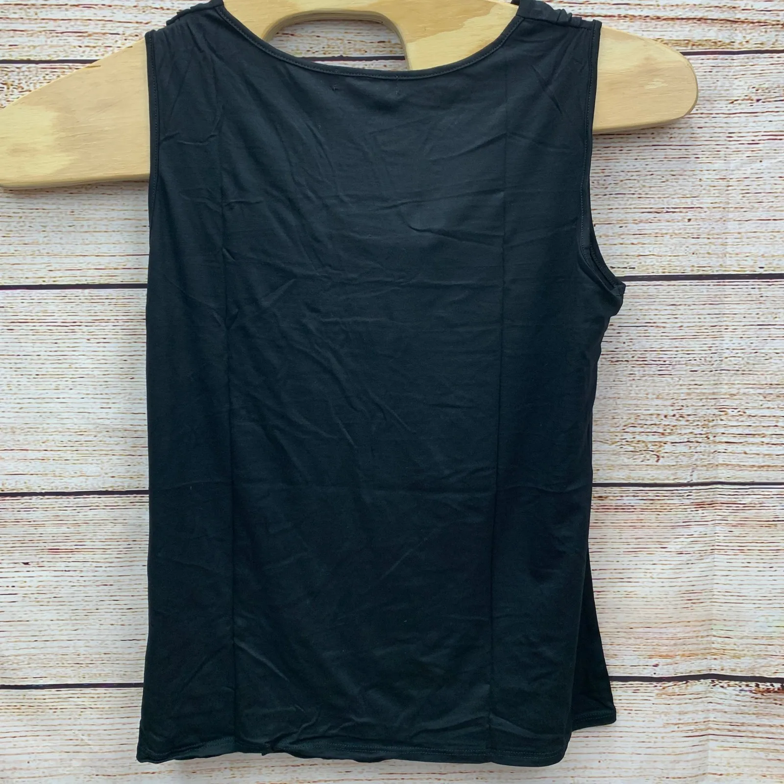 Amore All.F.Y Black Ruched Sleeveless Stretch Tank Top‎ Size 2X Made in USA - Image 2