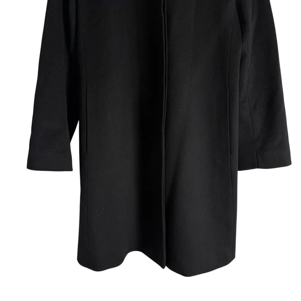 Fleurette Loro Piana Italian Wool Black Fox Fur Trim Collar Coat Size 10 - Image 7