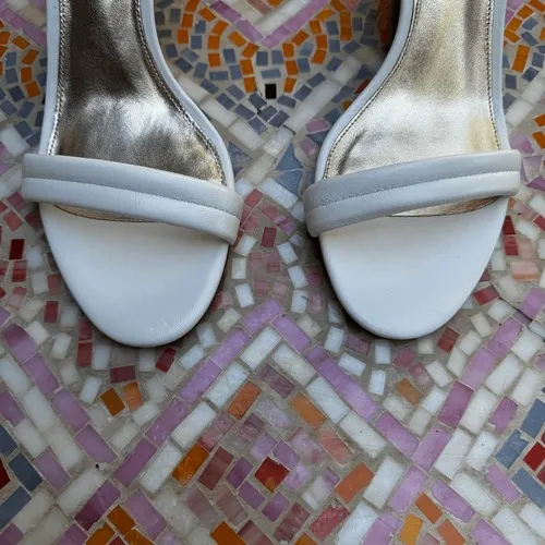 Lilly Pulitzer Jenna Wedge Size 8 Shoes Women's Sandals Resort White Gold NEW - Image 3