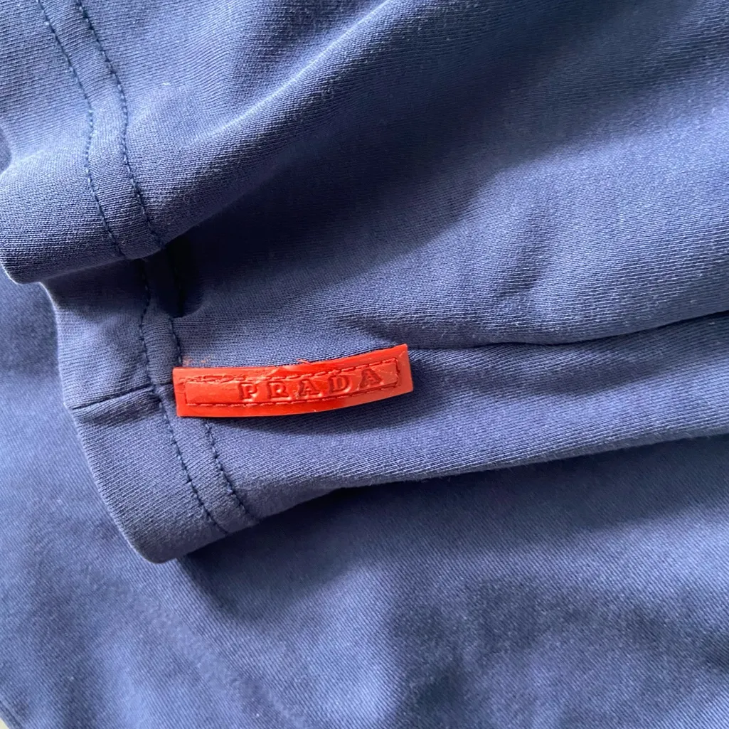 Vintage Prada 90s Sport Navy Blue T-shirt Red Tab Quiet Luxury Preppy Size M - Image 10