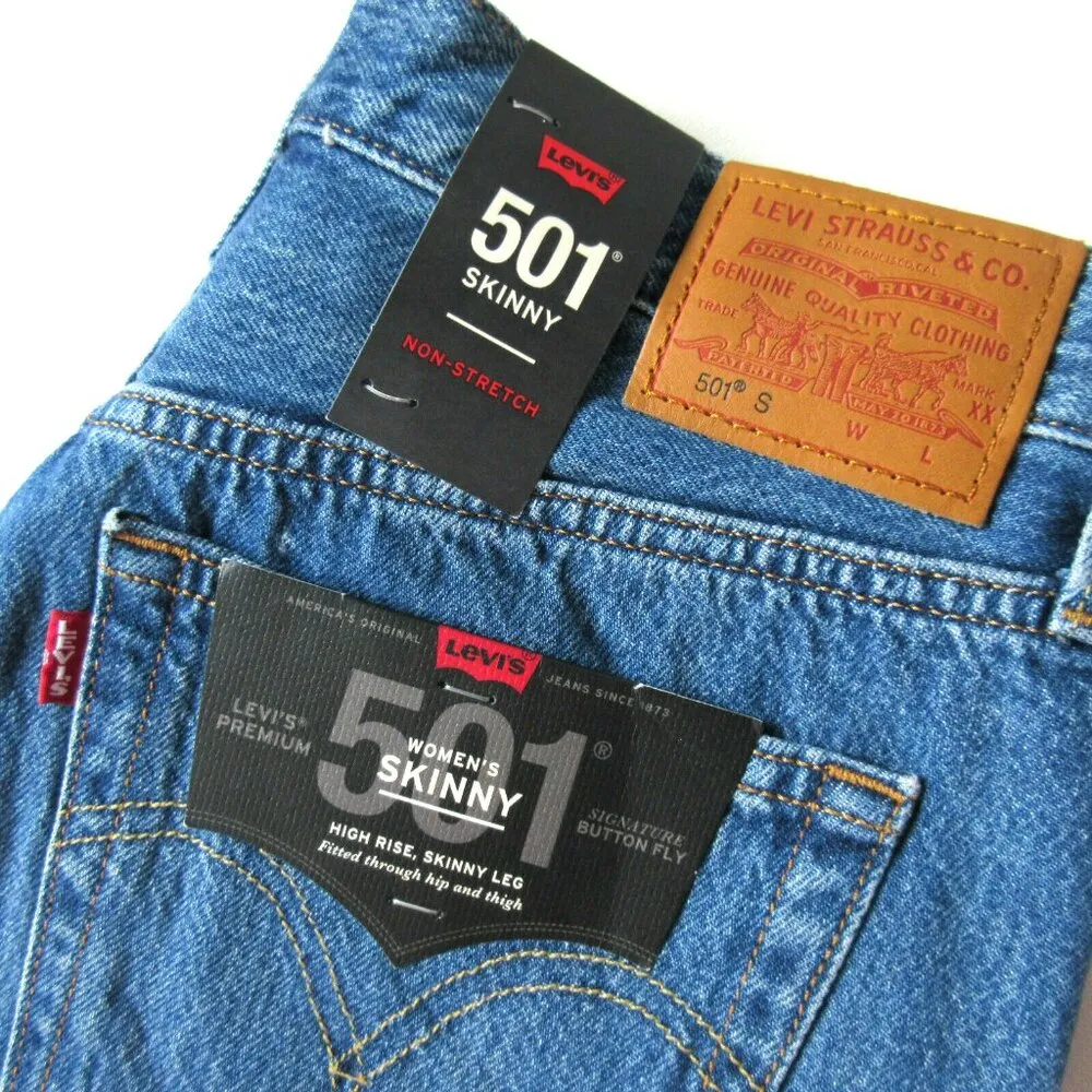 NWT Levi's 501 Skinny in Sansome Street Destroyed Non-Stretch Crop Jeans 28 - Image 5