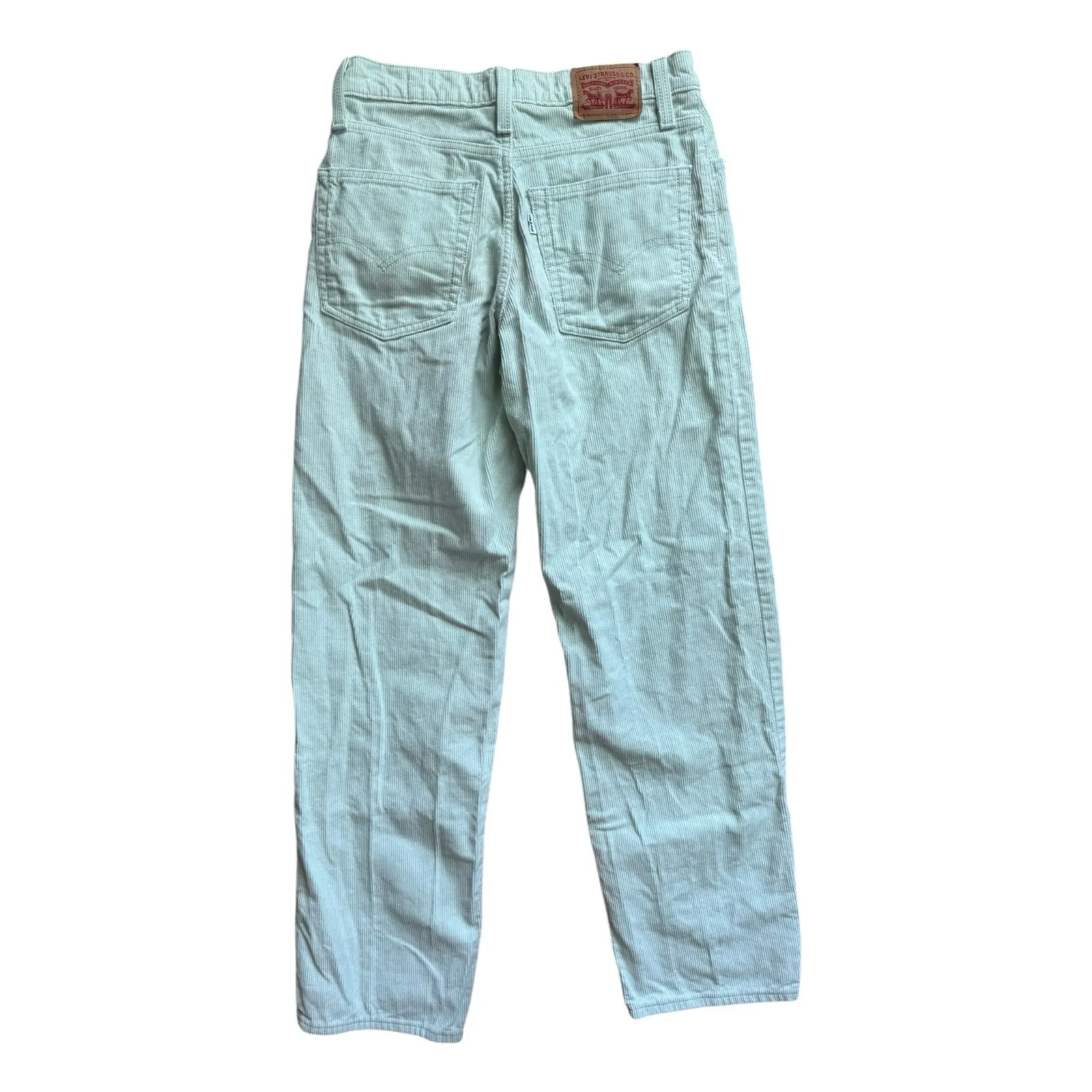Levi’s 94 Baggy Corduroy Pants Mint Green High Rise Straight Leg Women’s 27 Size 4 - Image 5