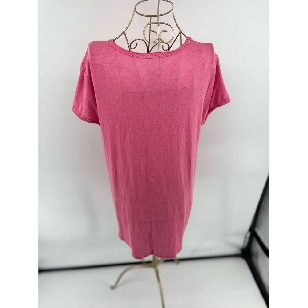 J. McLaughlin Women’s Linen Blend V-neck Short Sleeve T-shirt Size Large - Image 10