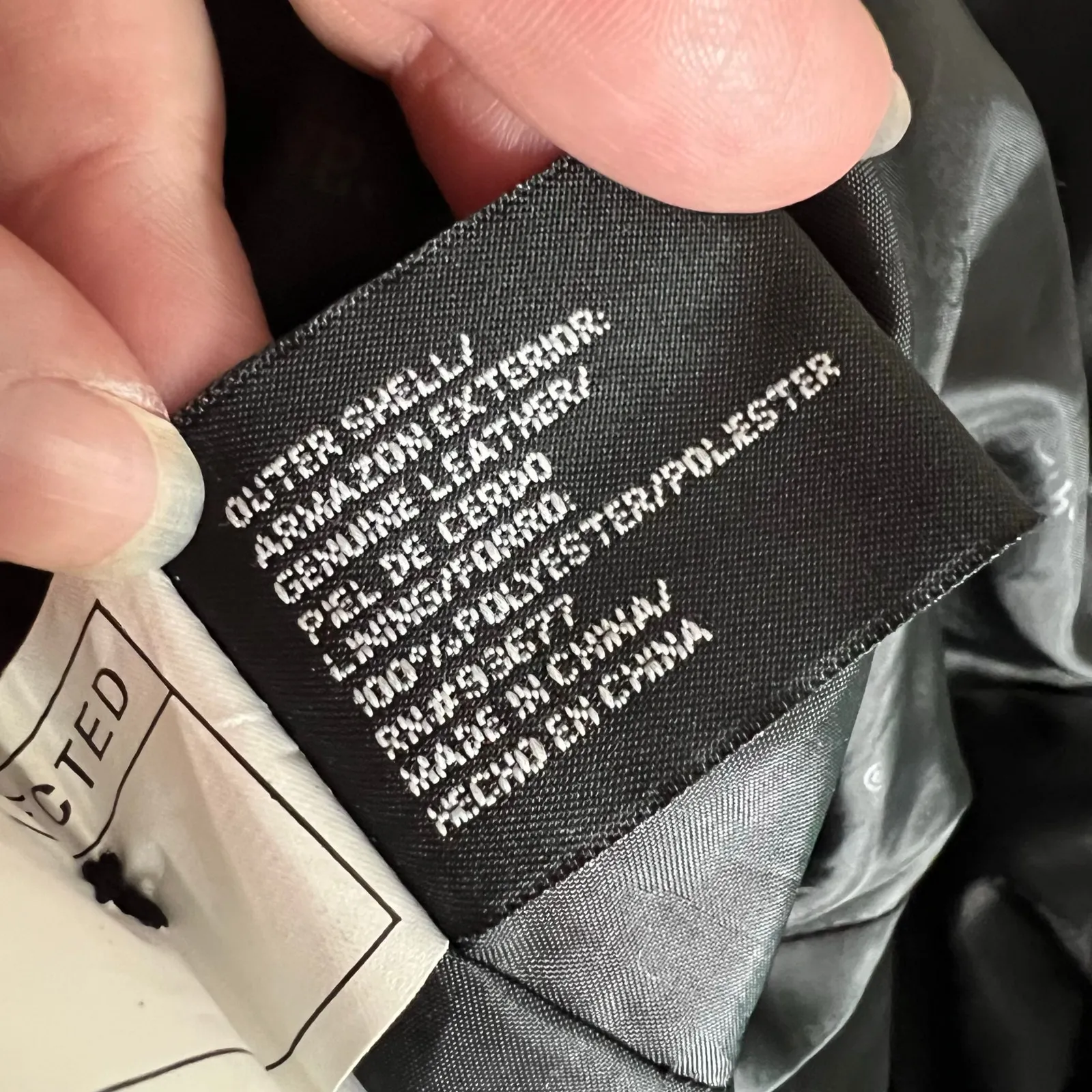 East 5th Womens Leather Jacket Long Coat Collared Button Closure Black Large - Image 14