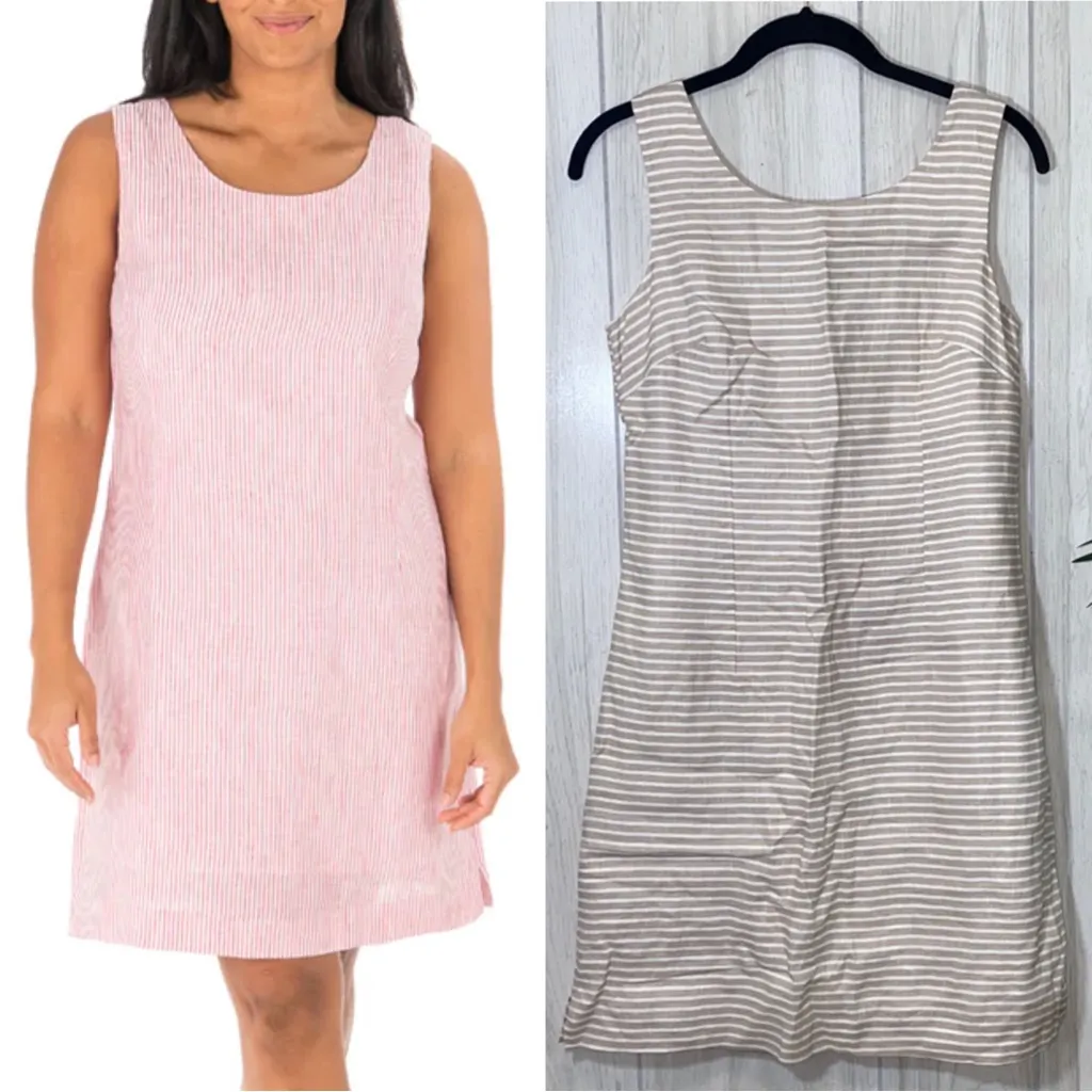 NEW HiHo Ginnie Shift Dress Chateau Gray Horizontal Stripe XS Extra Small NWT - Image 2