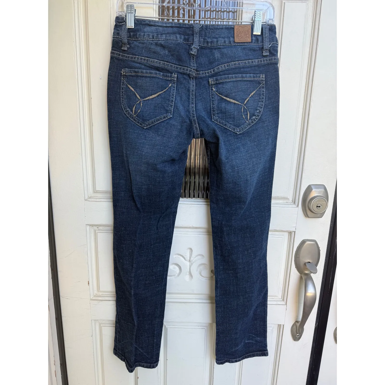 Paris Blues Vintage Low Rise Straight Jeans Medium Wash Blue Juniors‎ Size 5 - Image 3