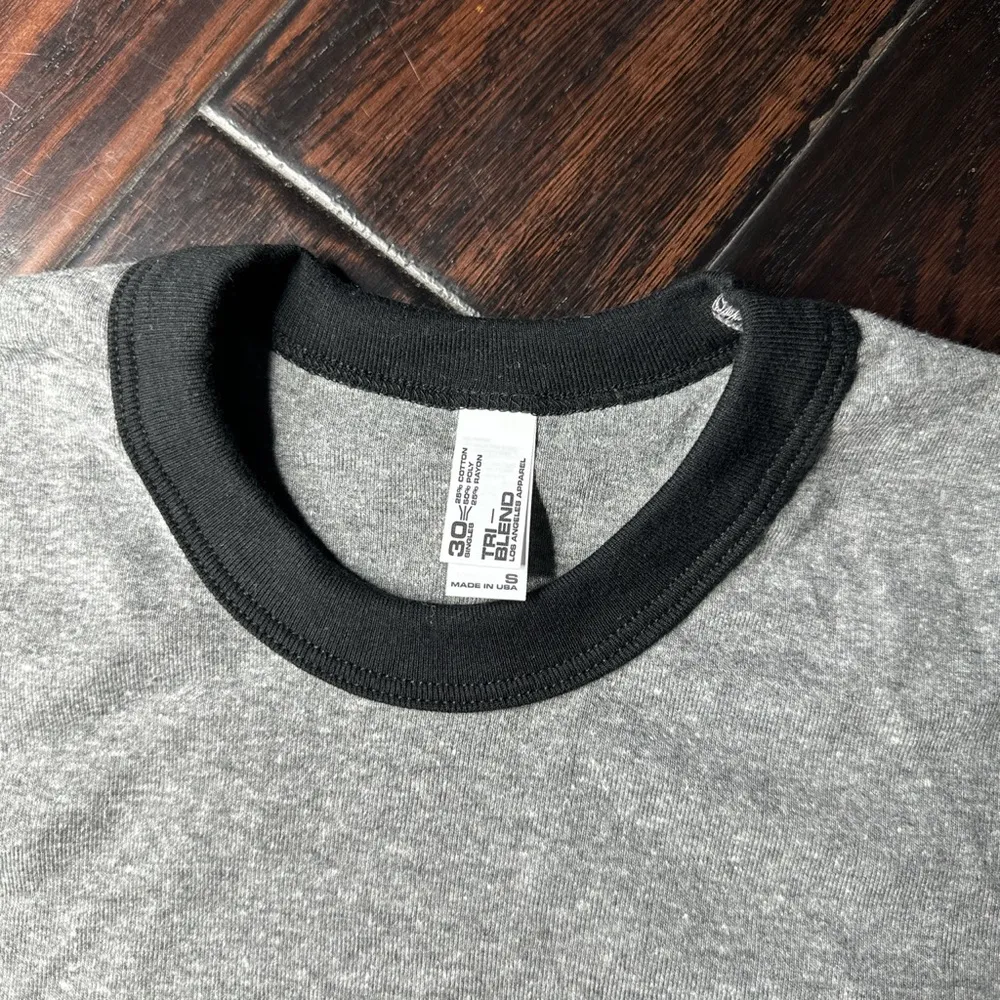 Crewneck, short sleeve crop top T-shirt, Los Angeles Apparel tri blend - Image 4