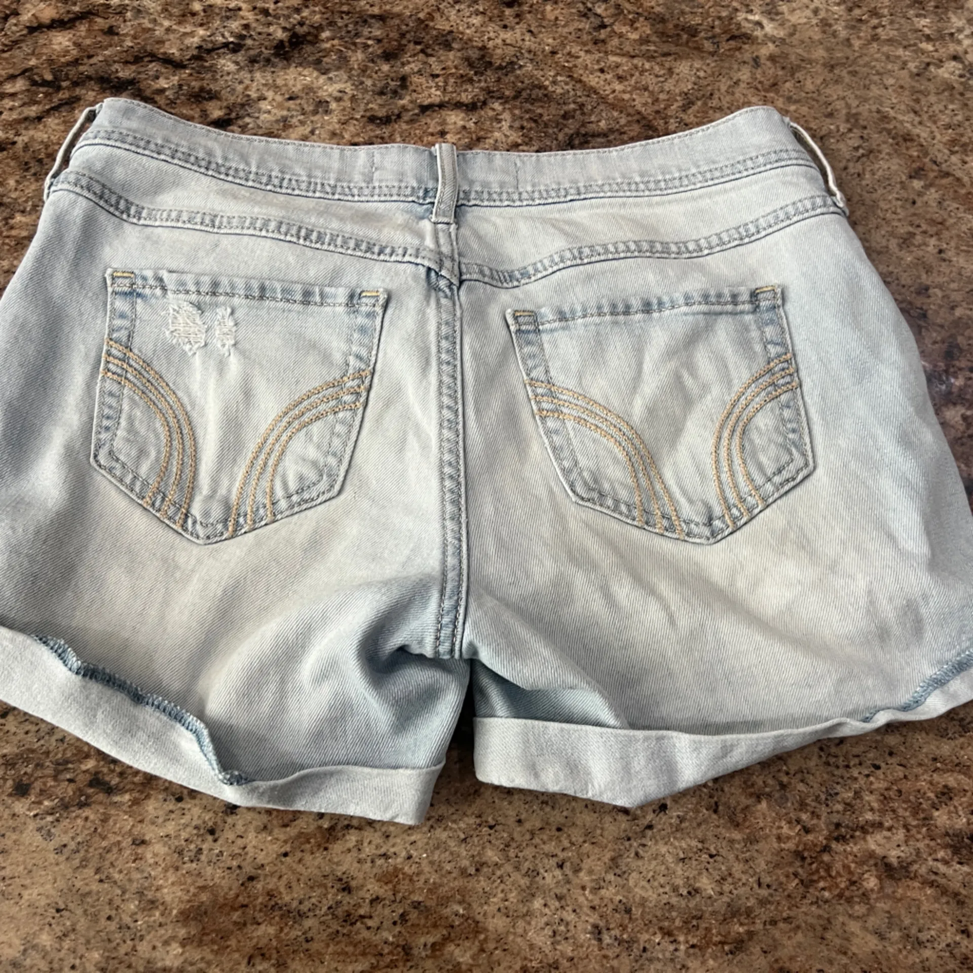 Hollister Light Wash Jean Shorts - Image 2