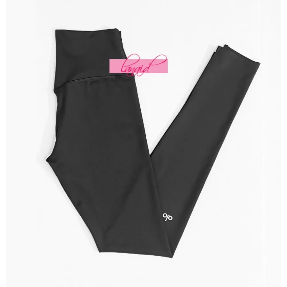 Alo High-Waist Airlift Elongated Leggings Anthracite Hi-Rise Waisted Tights Pant - Image 6