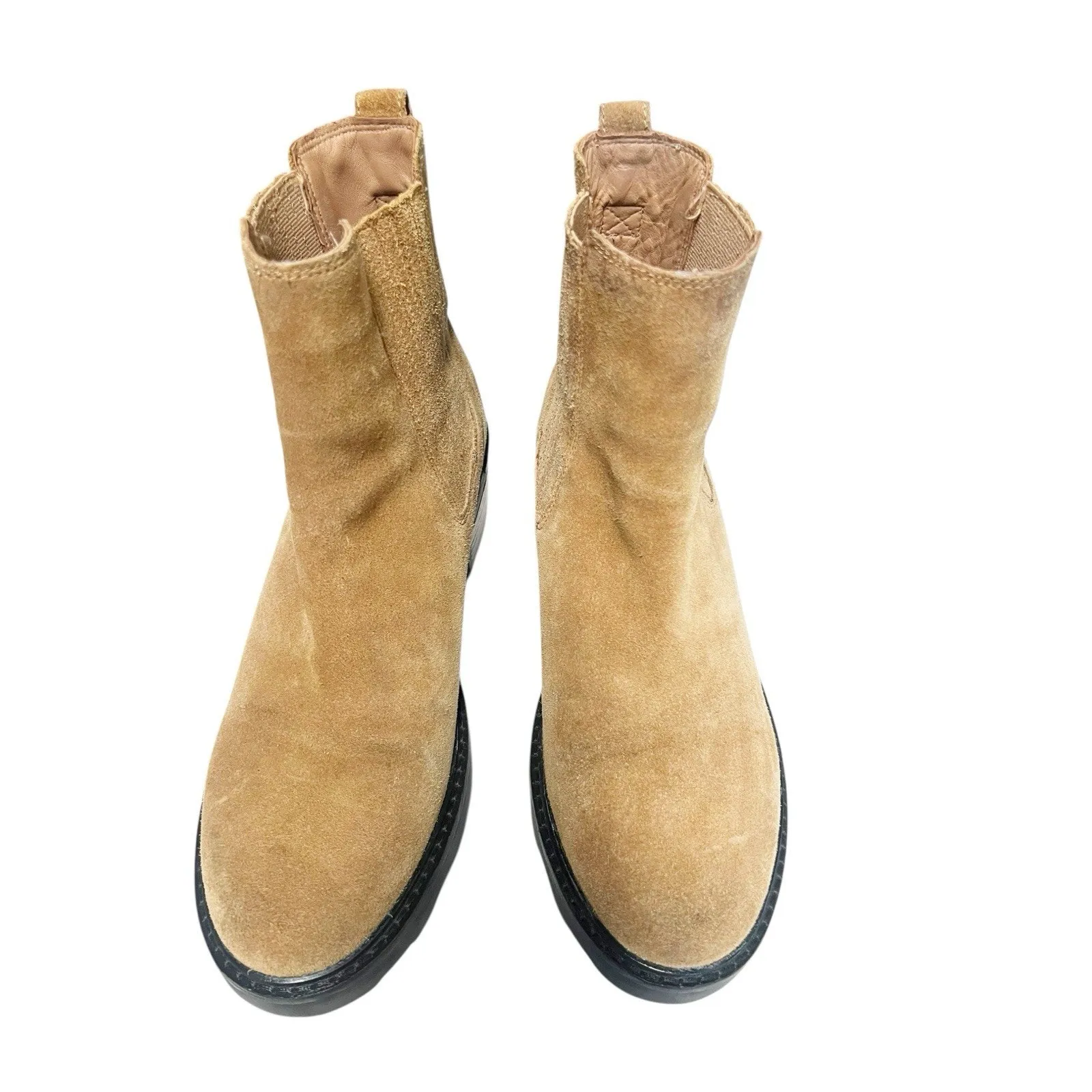 Madewell The Gwenda Platform Lug Ankle Boots In Toffee Suede Size 11 Women’s - Image 2