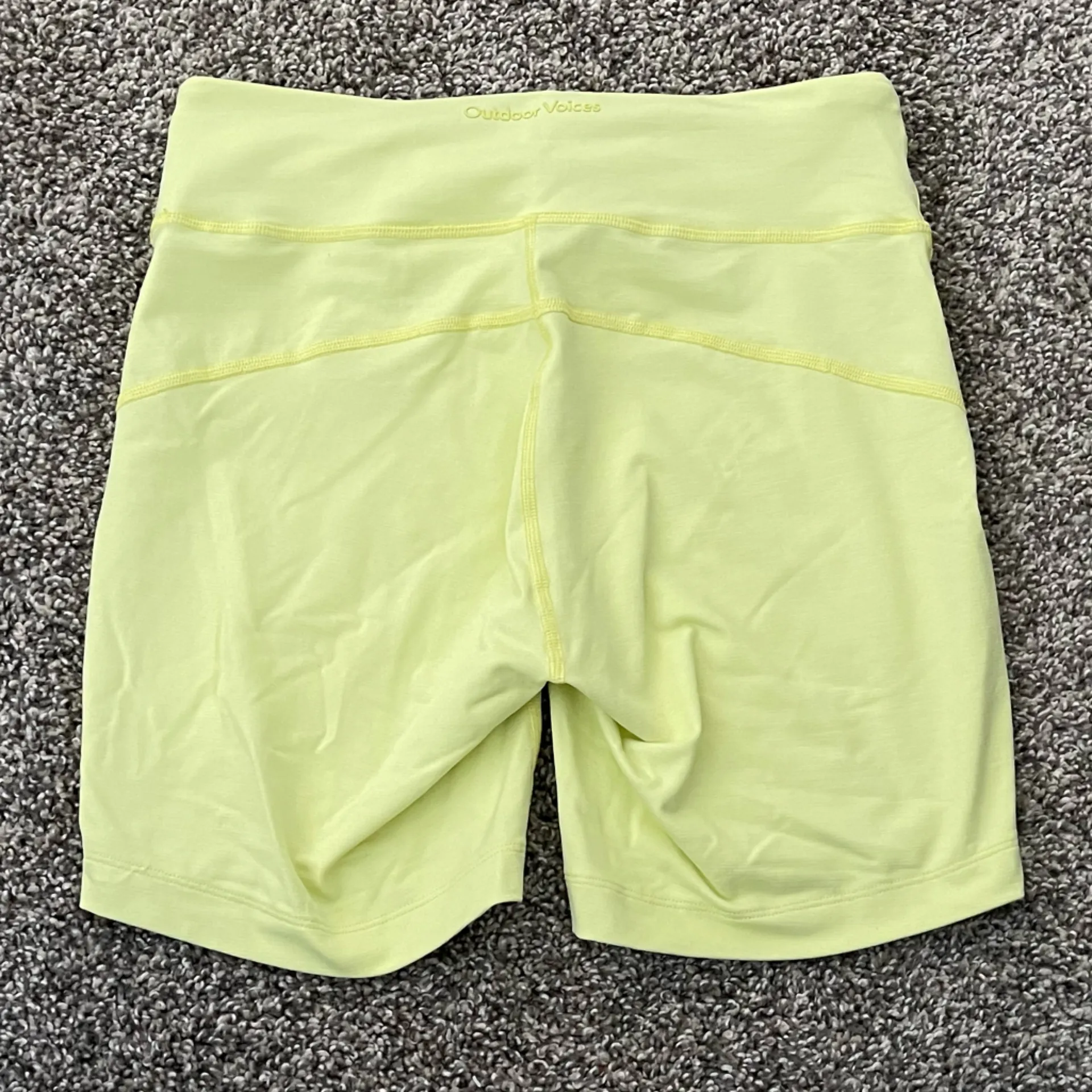 Women’s Outdoor Voices Yellow Biker Bike Shorts Size M - Image 4