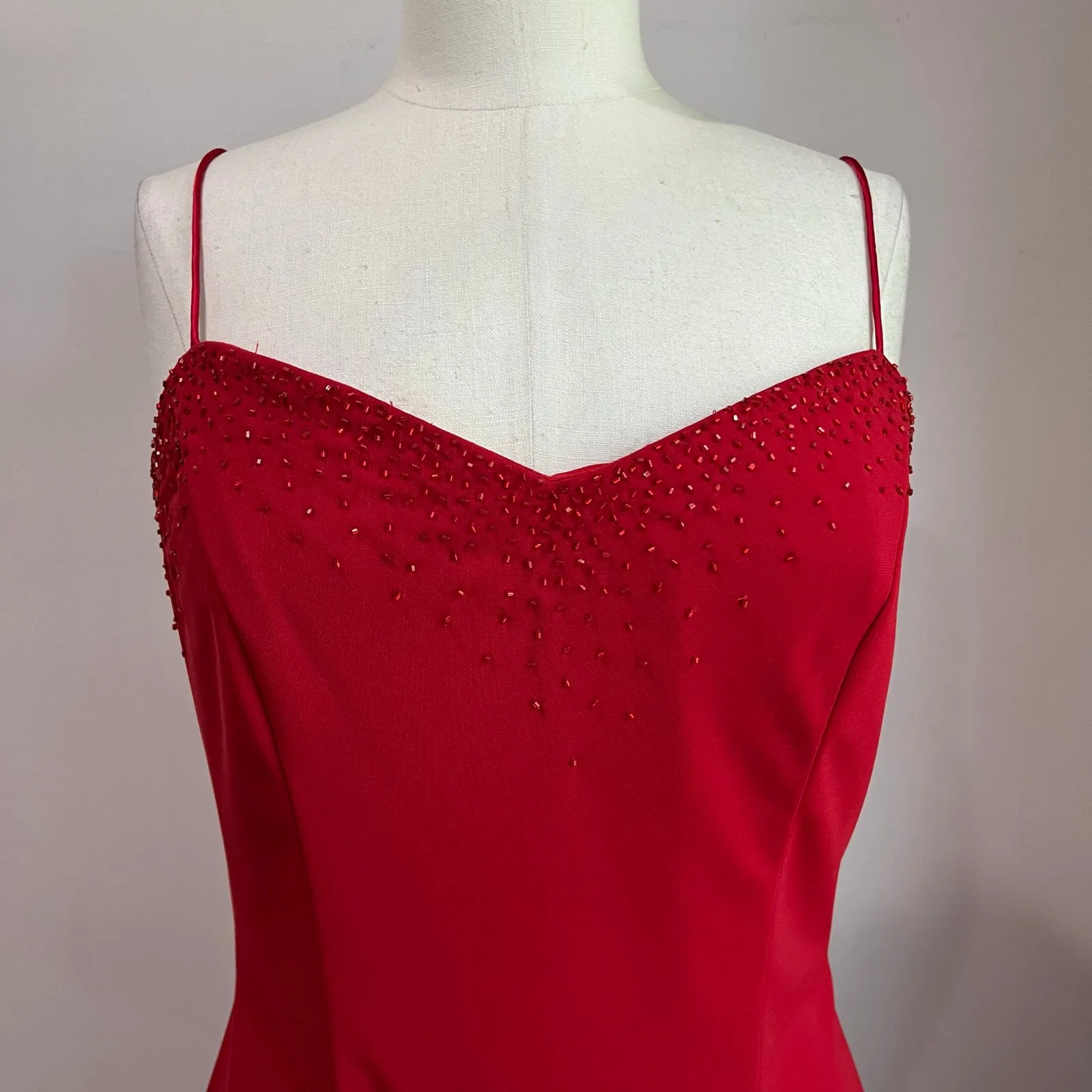 Vintage 1990s Dave and Johnny by Laura Ryner Red Formal Gown Sz 11/12 - Image 5