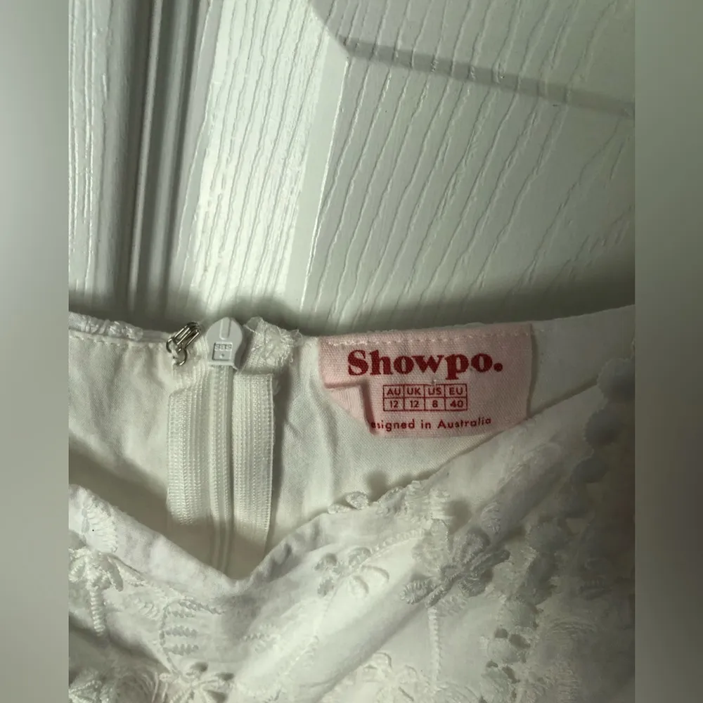 Showpo. Fancy A Spritz Square neck Mini Dress Embroidery floral babydoll size 8 - Image 7