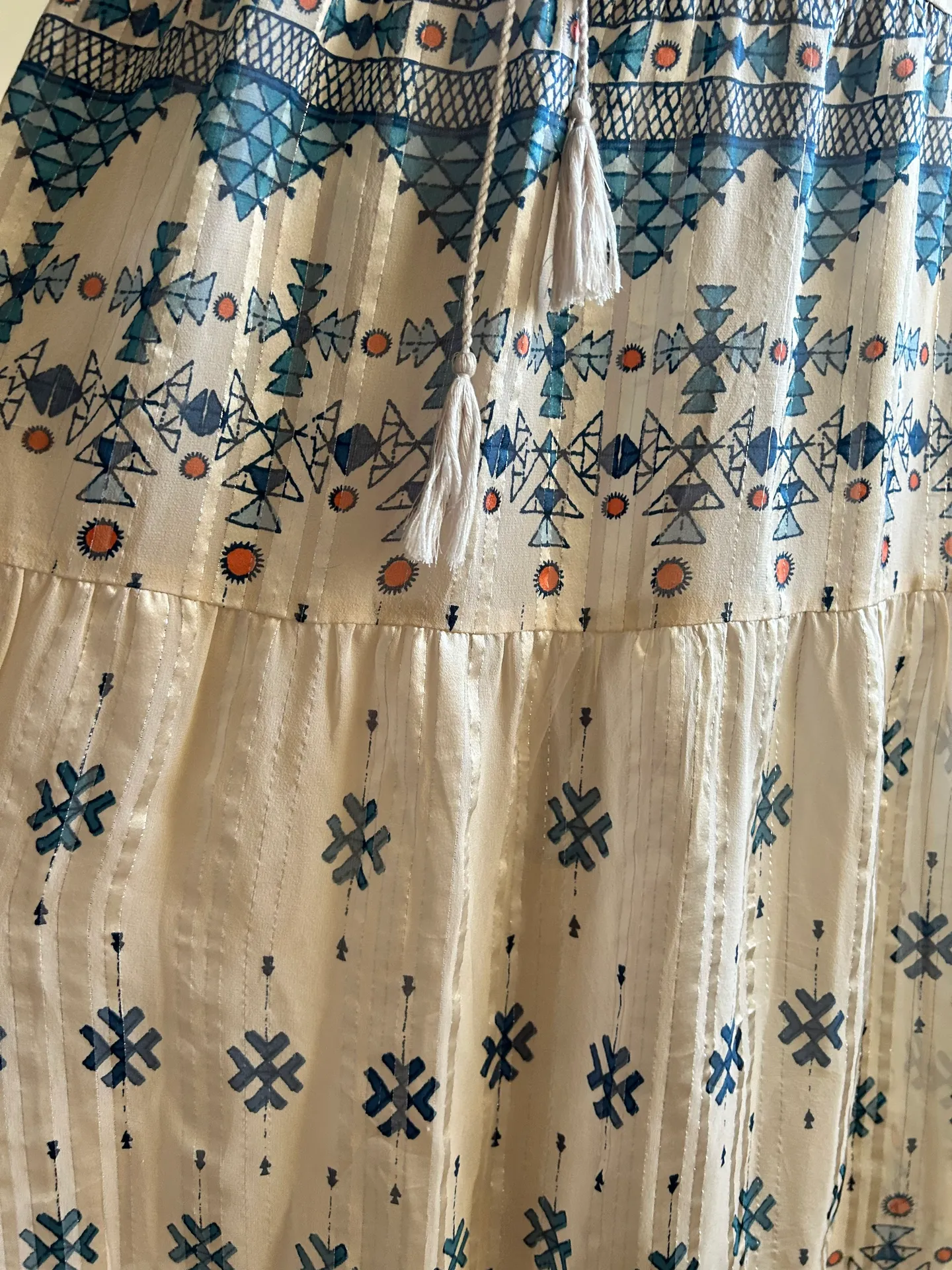 High Waisted Bohemian Silk Maxi Skirt - Image 7