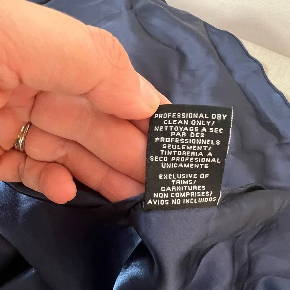 Monique Lhuillier Blue Pleated Surplice Neck Sleeveless Bridesmaid Gown Sz 2 - Image 10