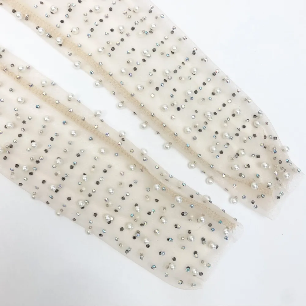 Beach Bunny Swimwear Champagne Nights Pearl Mesh Maxi Dress: Nude - Image 9