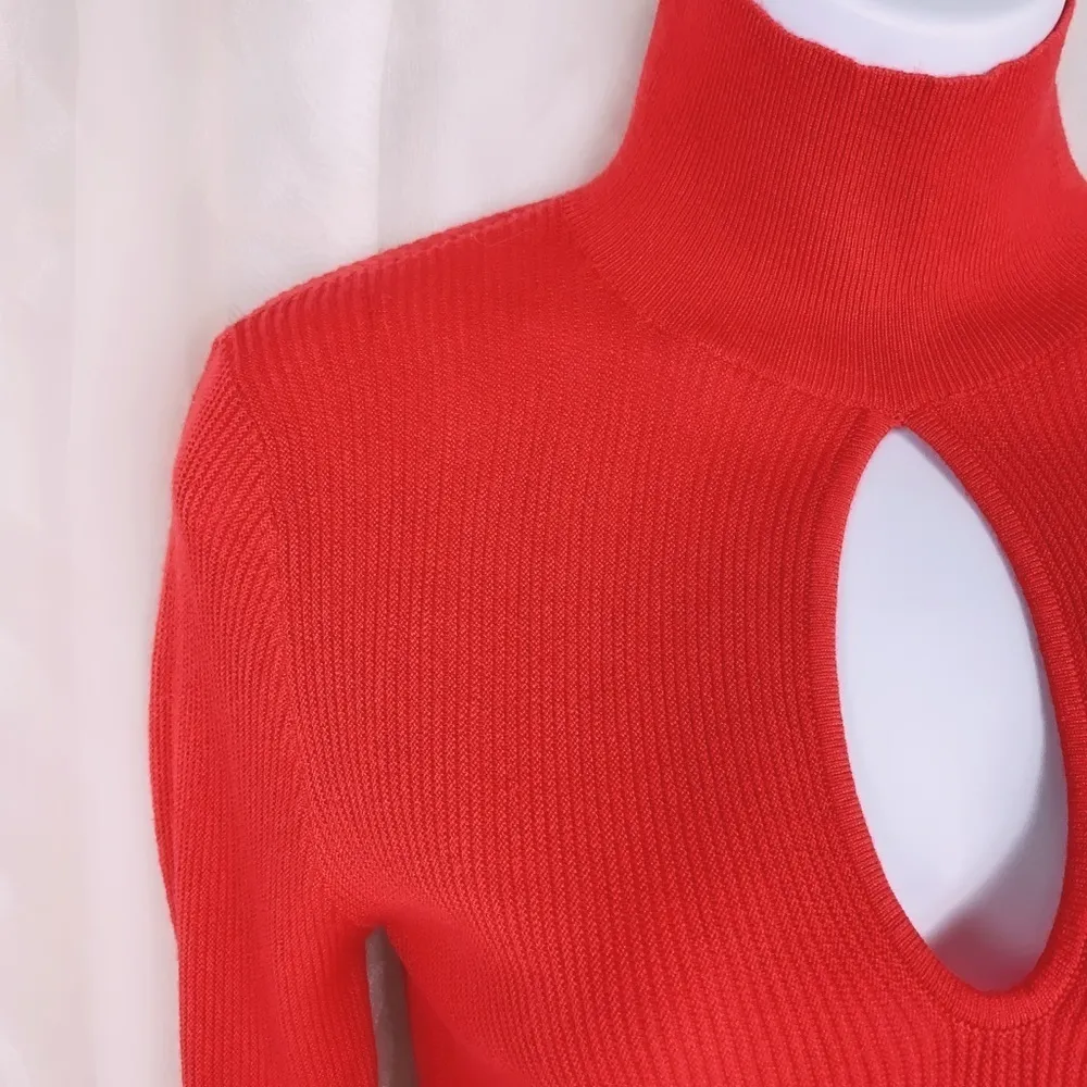 C/MEO COLLECTIVE  HEADLIGHTS KNIT TOP RED - Image 6