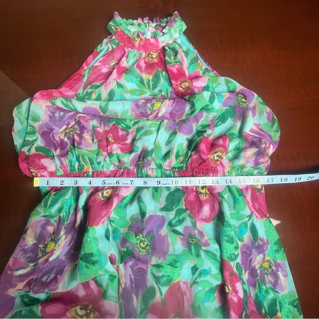 AQUA Bloomingdale’s Poppy Halter Mini Dress CottageCore Fairy Romantic XXL - Image 11