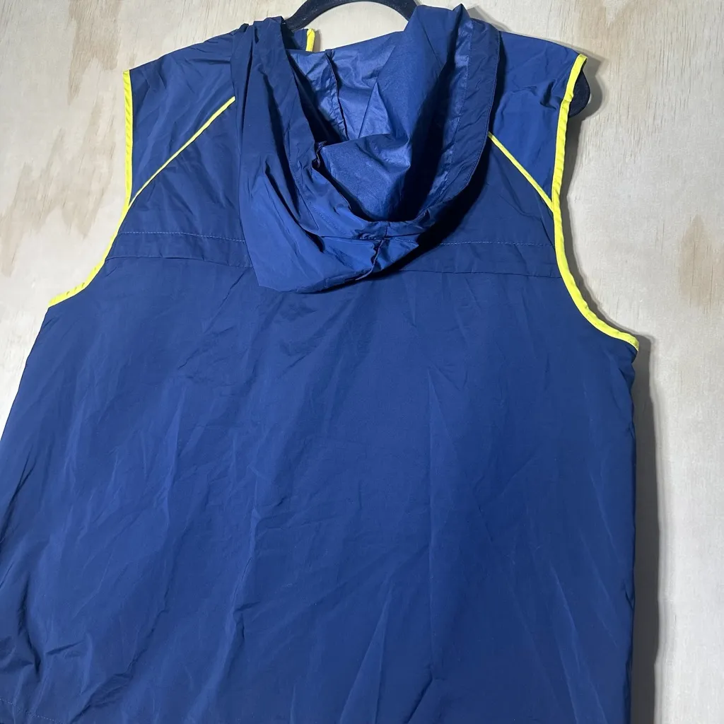 Hunter Brand Full Zip XLarge Hooded Navy Windbreaker Vest Jacket - Image 9