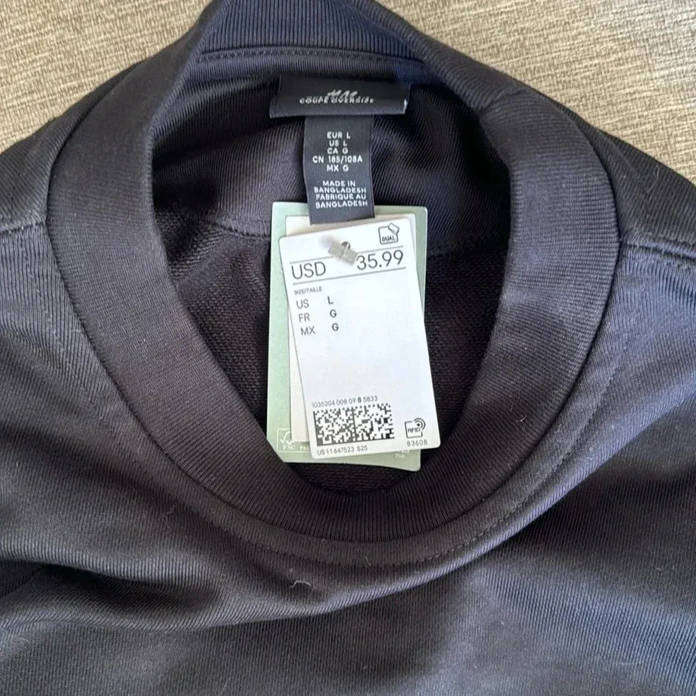 H& M oversized 100 % cotton black sweatshirt size large new with tags unisex - Image 4