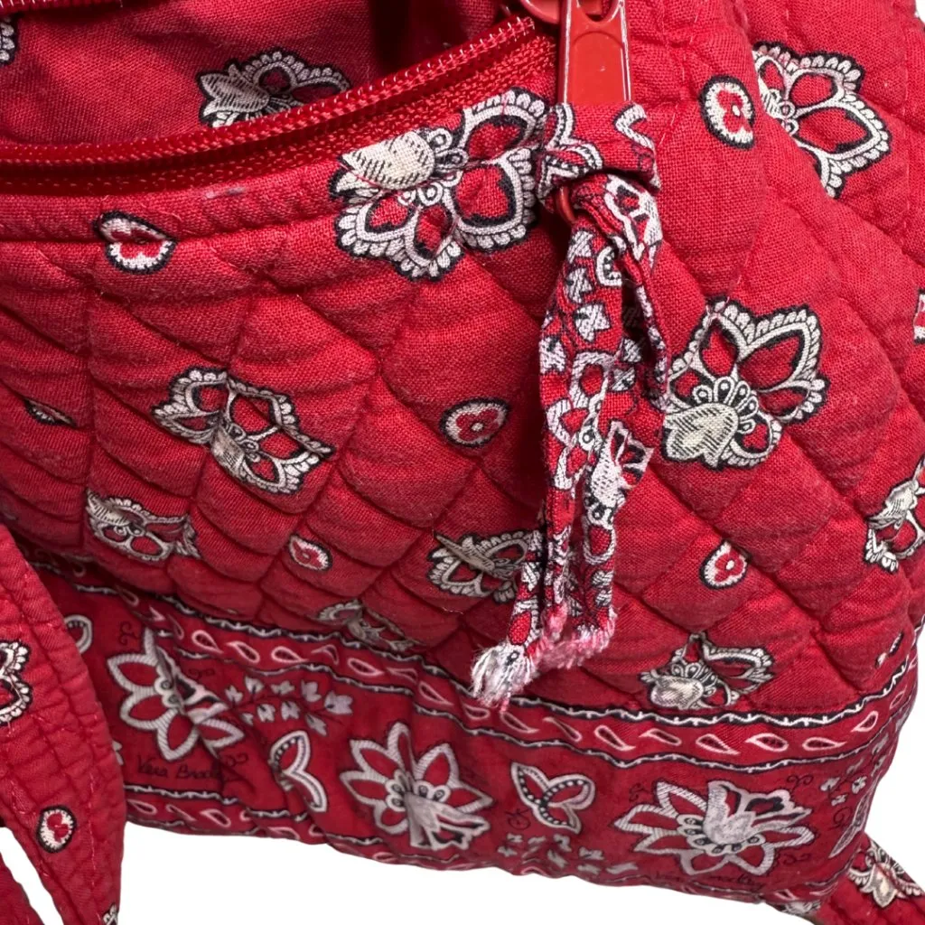 Vera Bradley Vintage Red Bandana Mini Backpack Cotton with Drawstring - Image 12