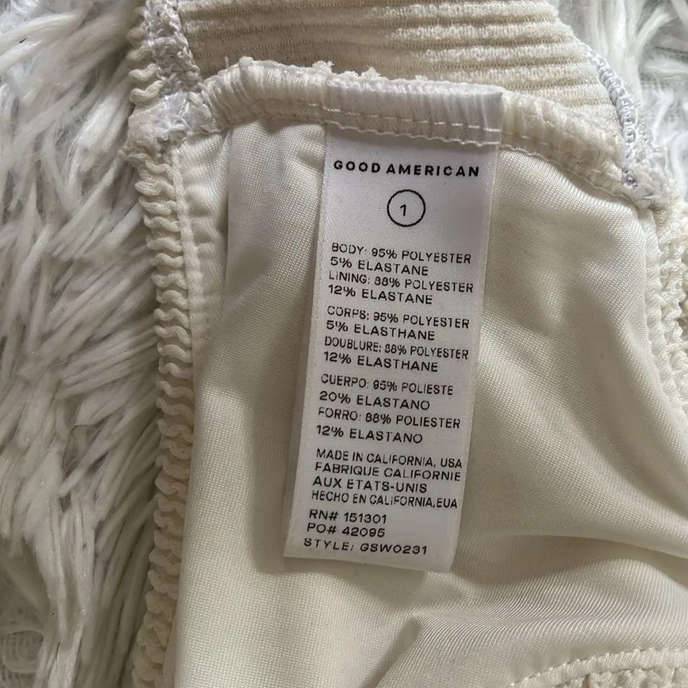 New Good American Women’s Always Fits Twist Bikini Top in ivory size Small - Image 6