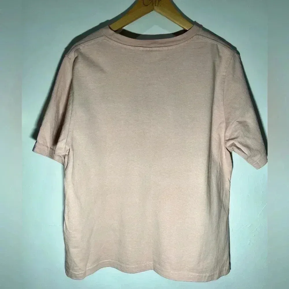 Good‎ American Blush Pink Linear Foil Graphic T-Shirt size 4 (XL) - Image 2