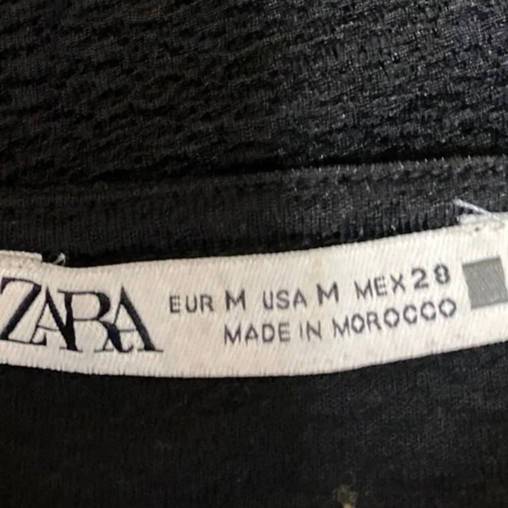 Zara Women's Black Textured Knit Sleeveless Crew Neck Casual Crop Tank Top Sz M - Image 3